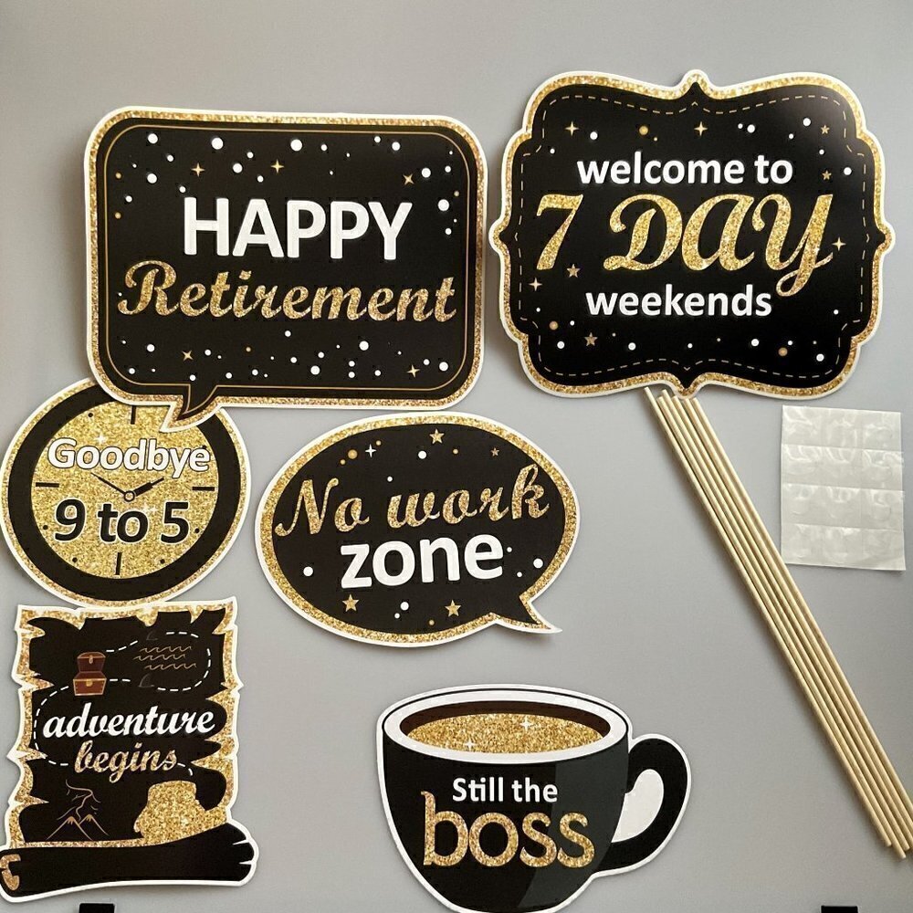 NEW RETIREMENT PARTY DECORATIONS 6 PIECE